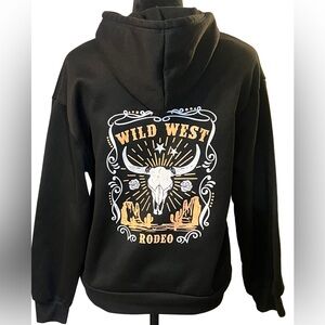 Black western graphics sweatshirt hoodie